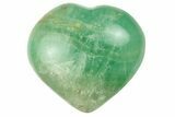 Polished Fluorescent Green Fluorite Heart - Madagascar #256171-1